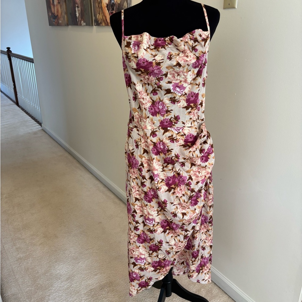 Floral Pink and Purple Women's Dress